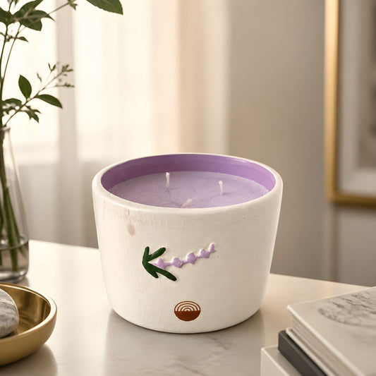 Vela artesanal KNDEL Lila aroma lavanda de edición Pascua